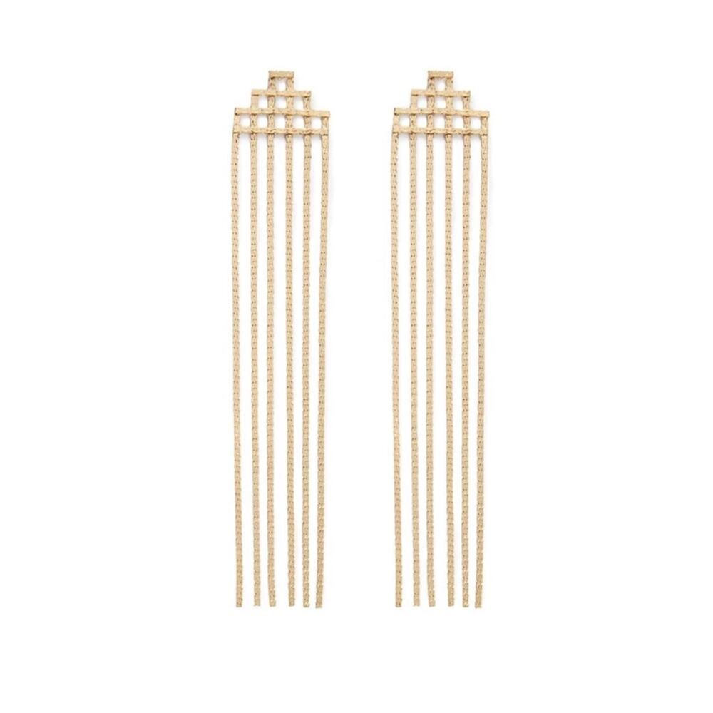 Forever 21 Gold Chain Duster Earrings Chunky Long Gold Chain Earrings